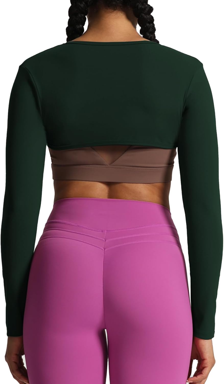 Aoxjox Womens Long Sleeve Open Front Bolero Shrug Crop Top CardiganForest Green Deep Depths Green