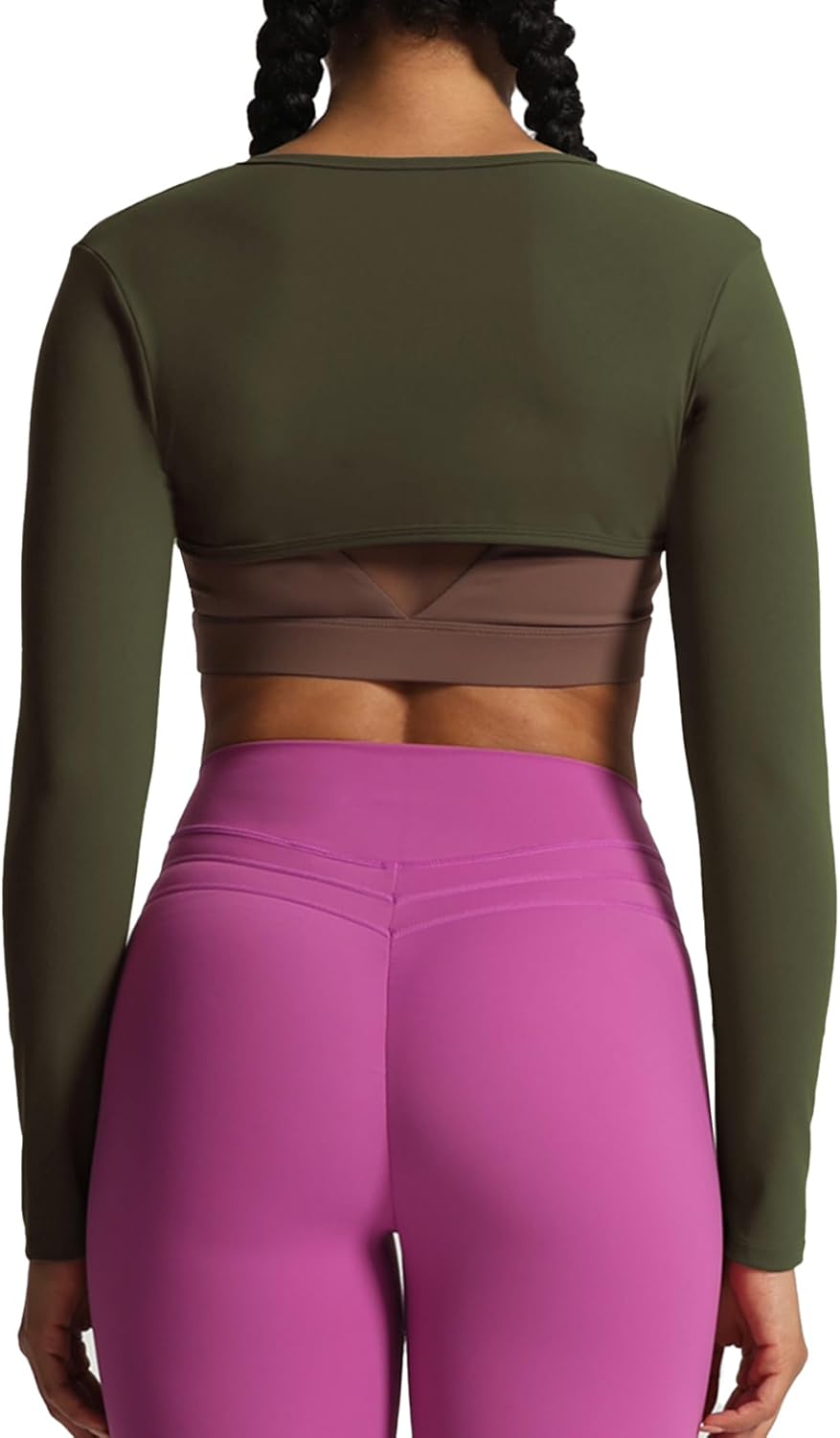 Aoxjox Womens Long Sleeve Open Front Bolero Shrug Crop Top CardiganOlive Green