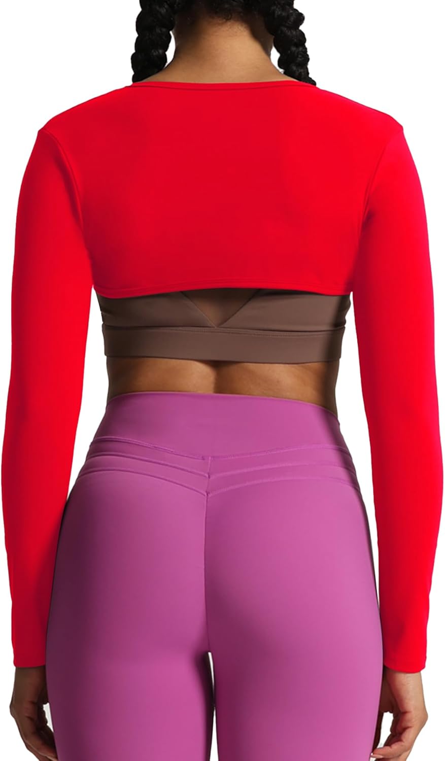 Aoxjox Womens Long Sleeve Open Front Bolero Shrug Crop Top CardiganRacing Red
