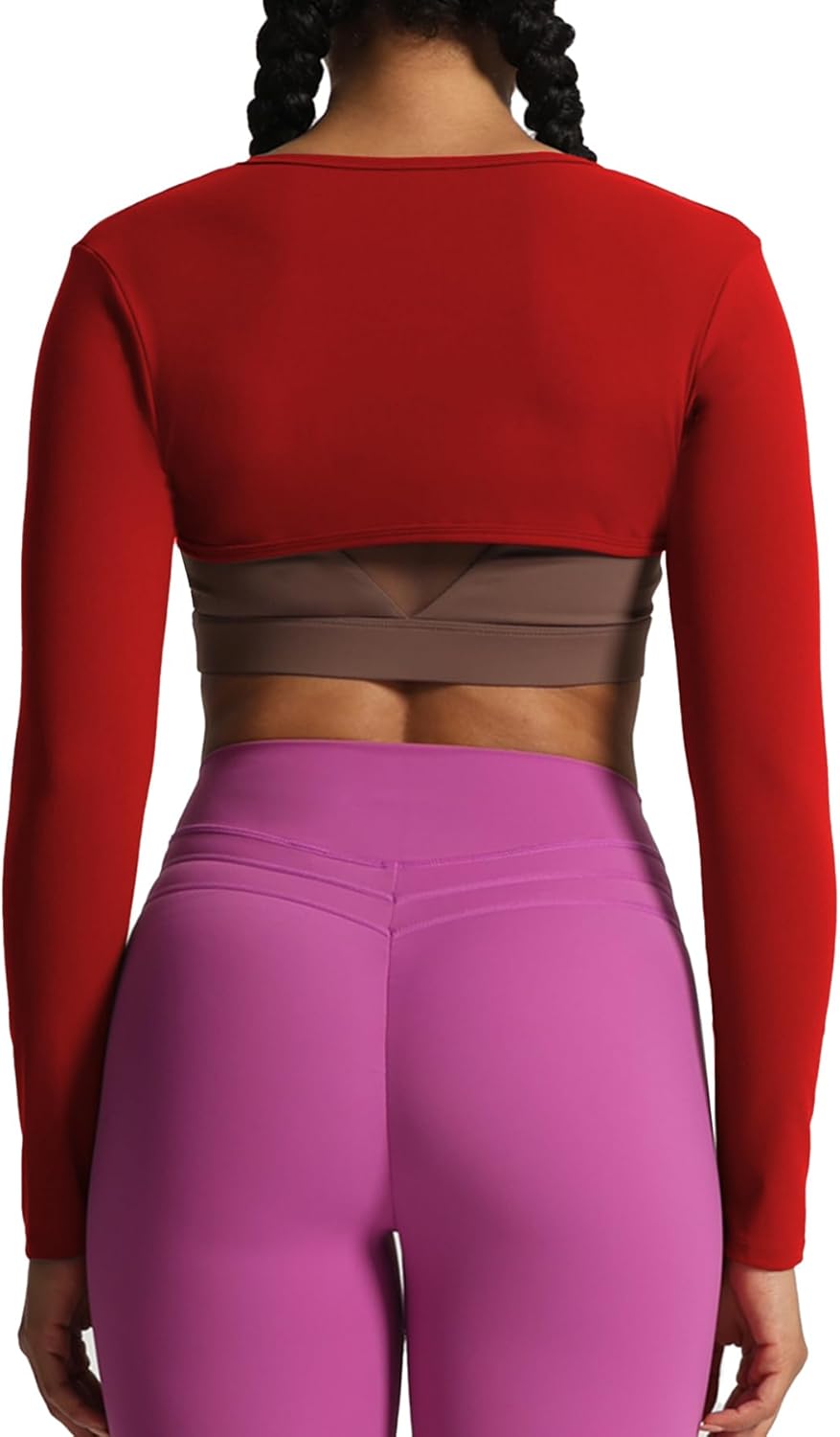 Aoxjox Womens Long Sleeve Open Front Bolero Shrug Crop Top CardiganRumba Red
