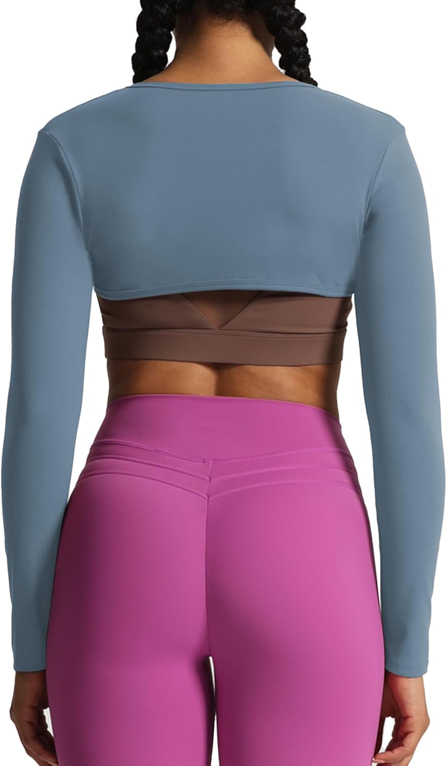 Aoxjox Womens Long Sleeve Open Front Bolero Shrug Crop Top CardiganSteel Blue