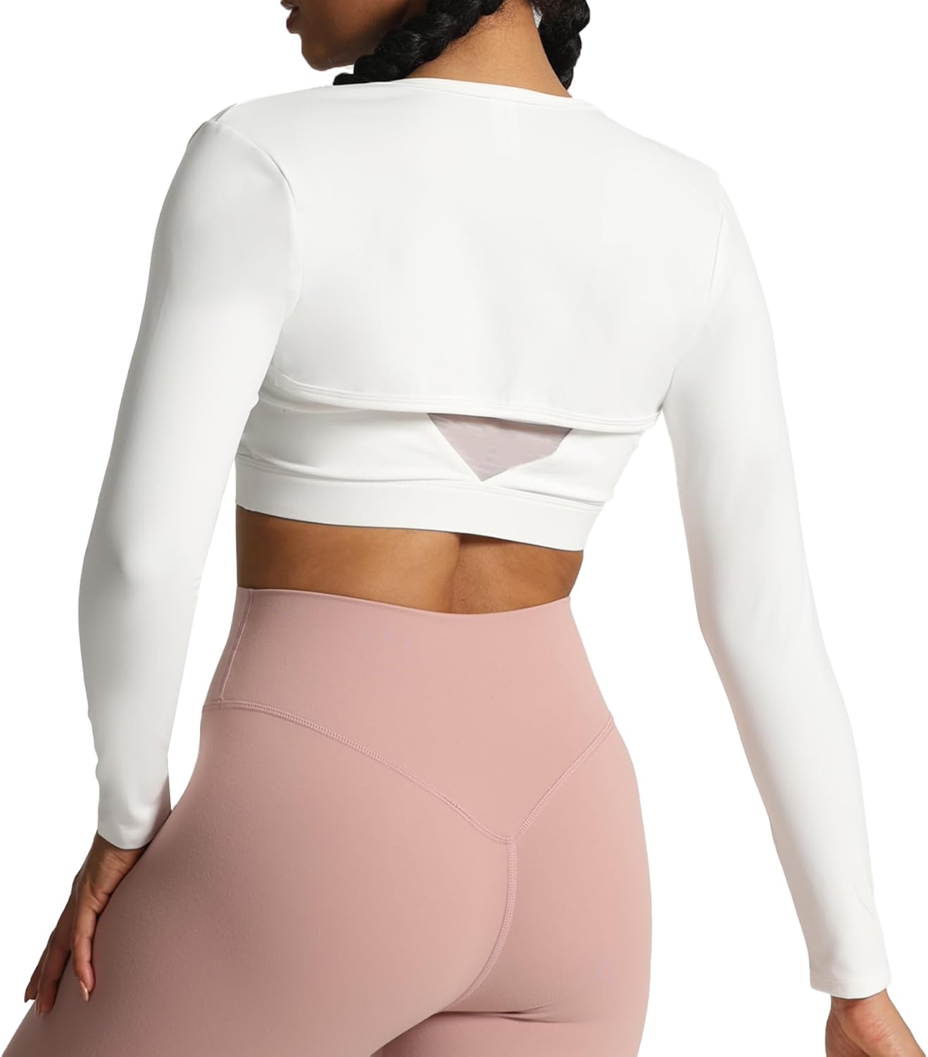 Aoxjox Womens Long Sleeve Open Front Bolero Shrug Crop Top CardiganWhite