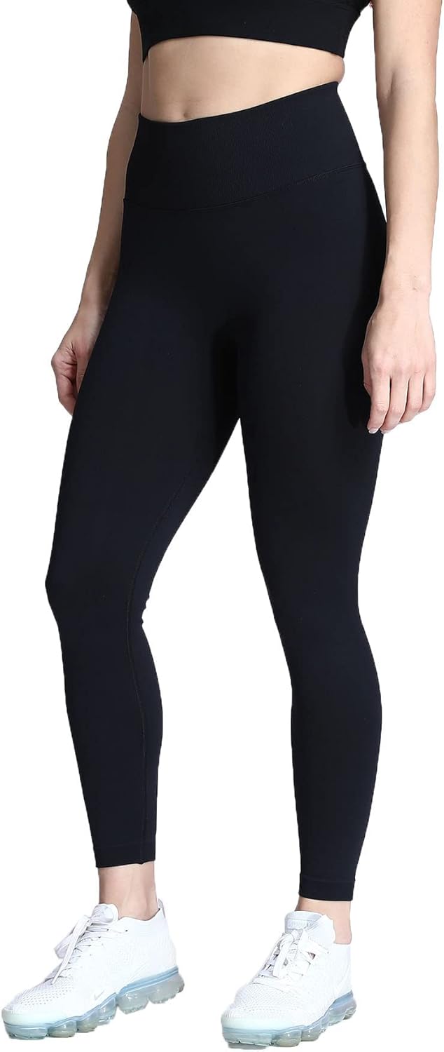 Aoxjox Womens Scrunch Butt Lifting Seamless Leggings Booty High Waisted Workout Yoga PantsA Black