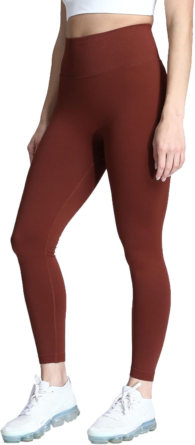 Aoxjox Womens Scrunch Butt Lifting Seamless Leggings Booty High Waisted Workout Yoga PantsA Cherry Mahogany