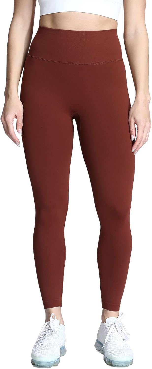 Aoxjox Womens Scrunch Butt Lifting Seamless Leggings Booty High Waisted Workout Yoga PantsA Cherry Mahogany