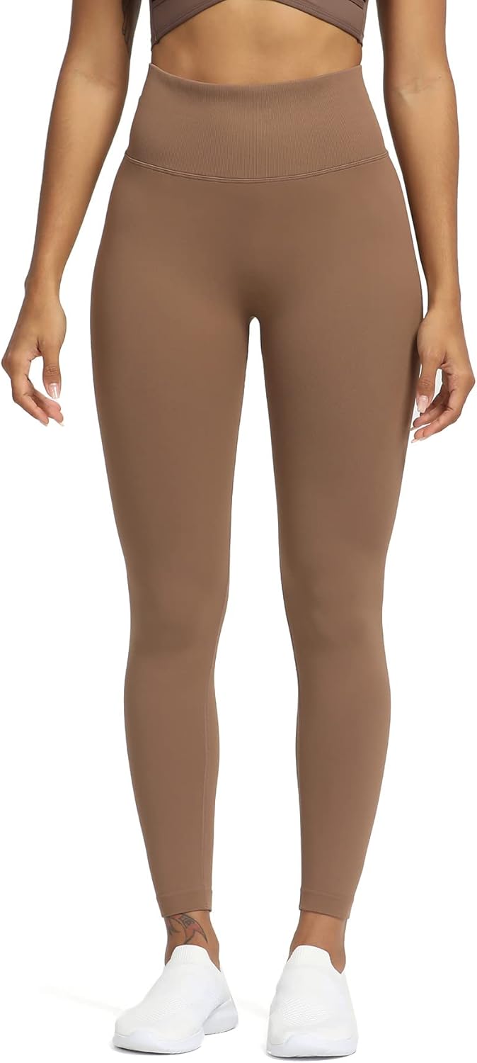 Aoxjox Womens Scrunch Butt Lifting Seamless Leggings Booty High Waisted Workout Yoga PantsA Coffee