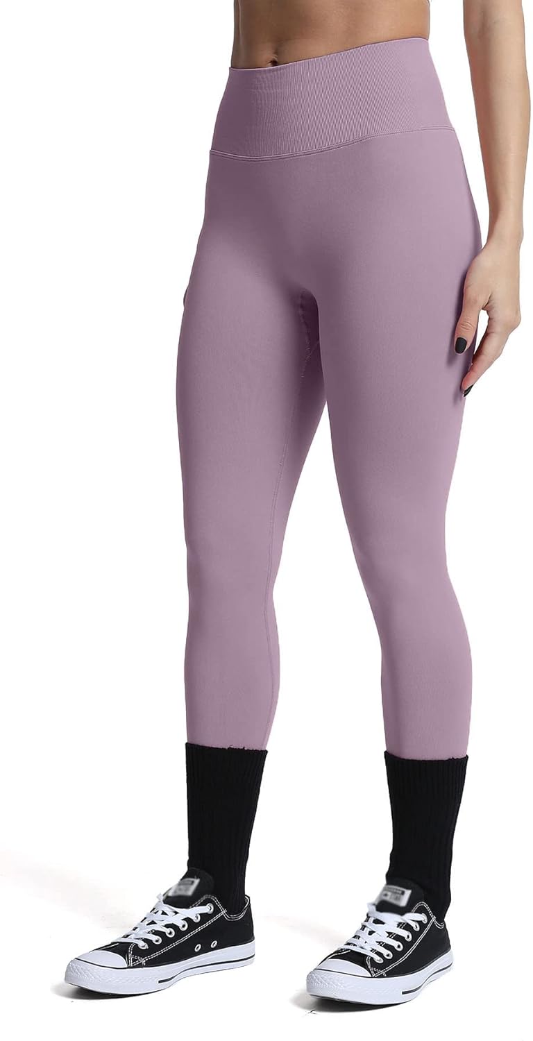 Aoxjox Womens Scrunch Butt Lifting Seamless Leggings Booty High Waisted Workout Yoga PantsA Mauve Purple
