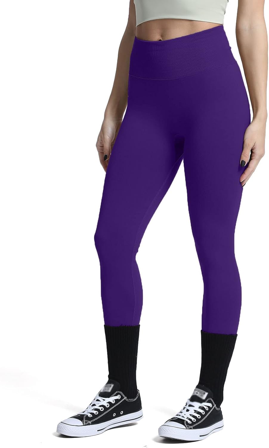 Aoxjox Womens Scrunch Butt Lifting Seamless Leggings Booty High Waisted Workout Yoga PantsAcai Purple