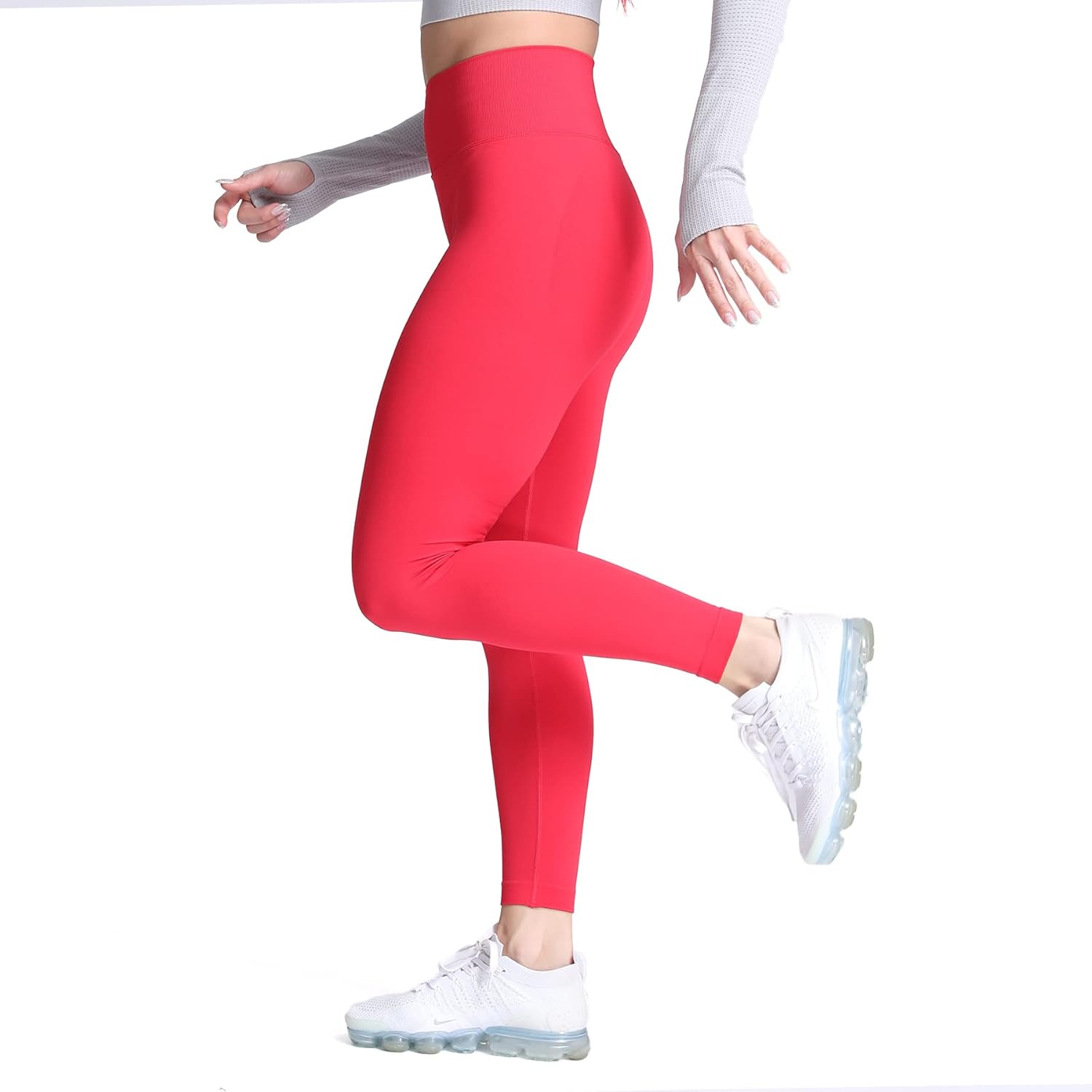 Aoxjox Womens Scrunch Butt Lifting Seamless Leggings Booty High Waisted Workout Yoga PantsRed