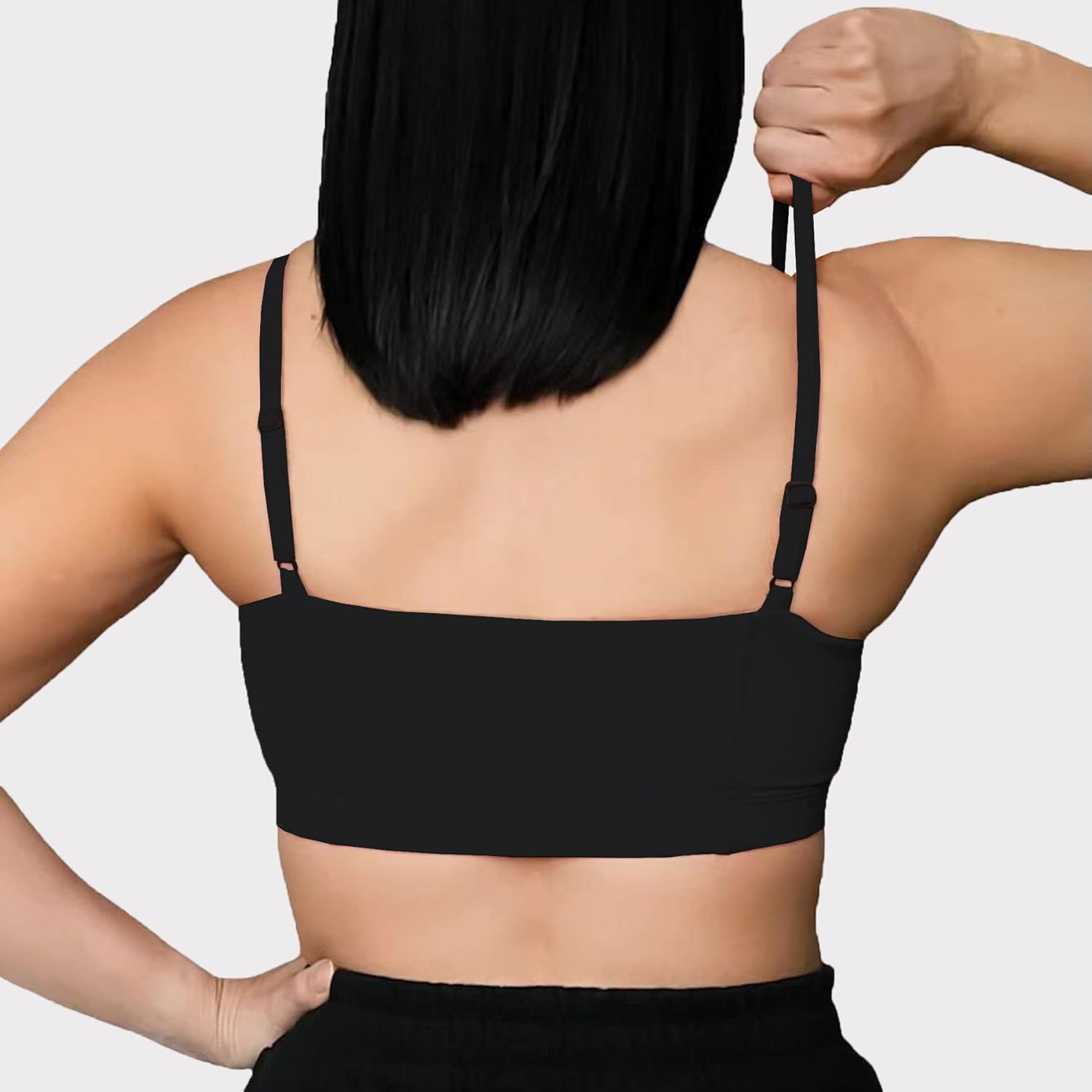 Aoxjox Womens Workout Bandeau Sports Bras Training Fitness Running Yoga Crop Tank Top1 Black