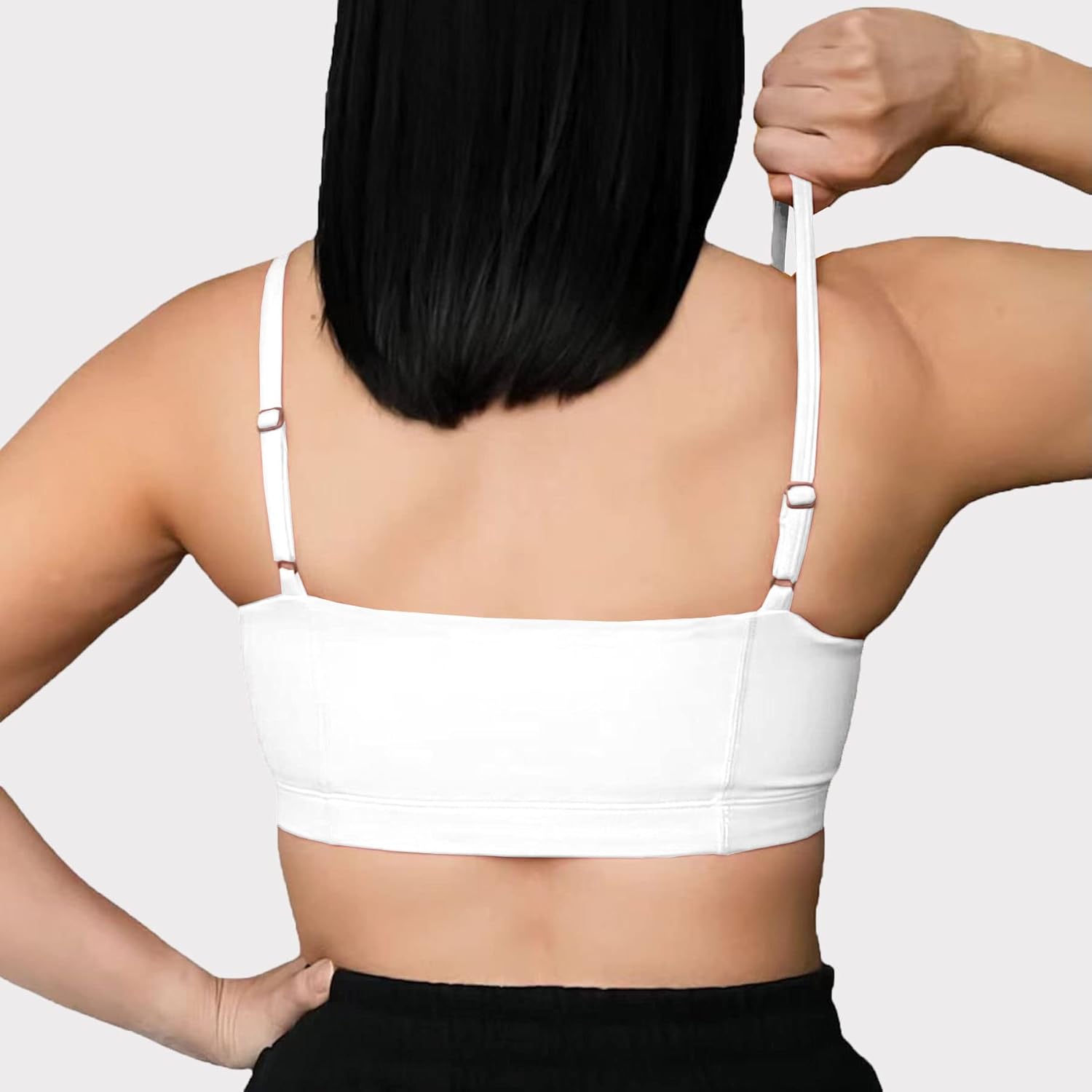 Aoxjox Womens Workout Bandeau Sports Bras Training Fitness Running Yoga Crop Tank Top1 White