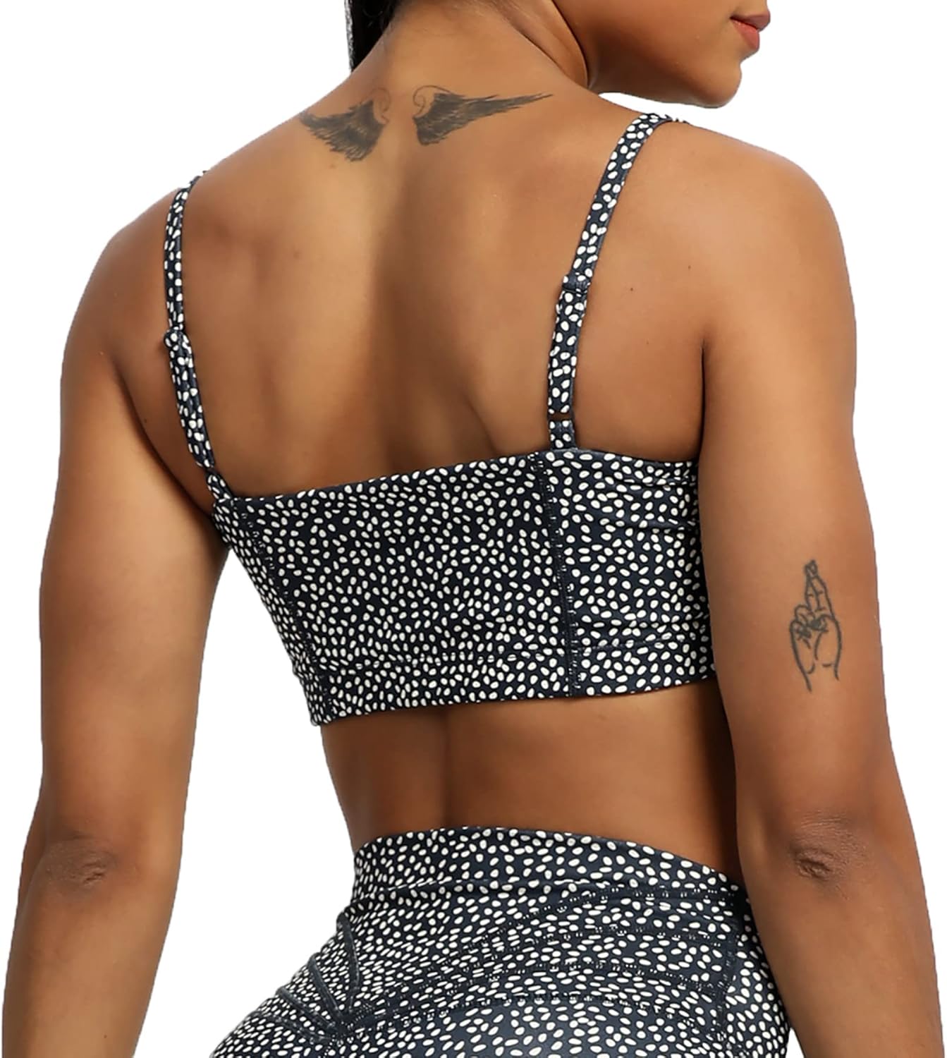 Aoxjox Womens Workout Bandeau Sports Bras Training Fitness Running Yoga Crop Tank Top2 Blueberry Dot Print