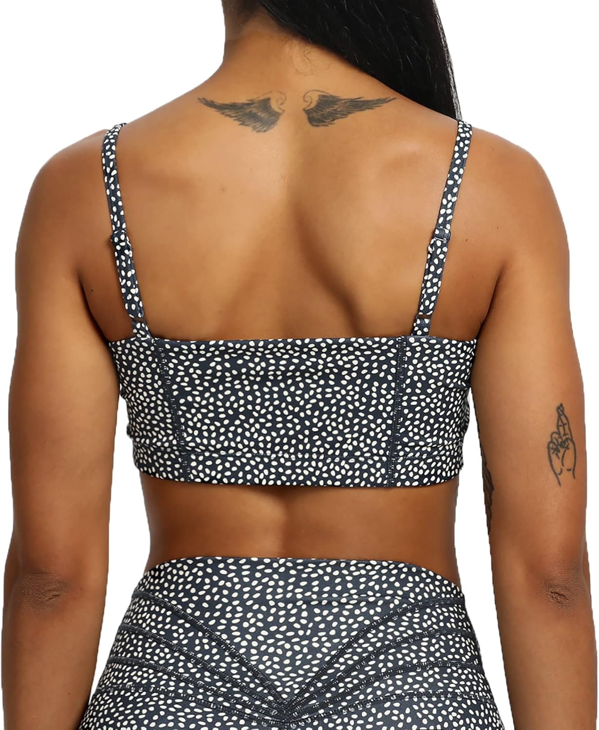 Aoxjox Womens Workout Bandeau Sports Bras Training Fitness Running Yoga Crop Tank Top2 Blueberry Dot Print