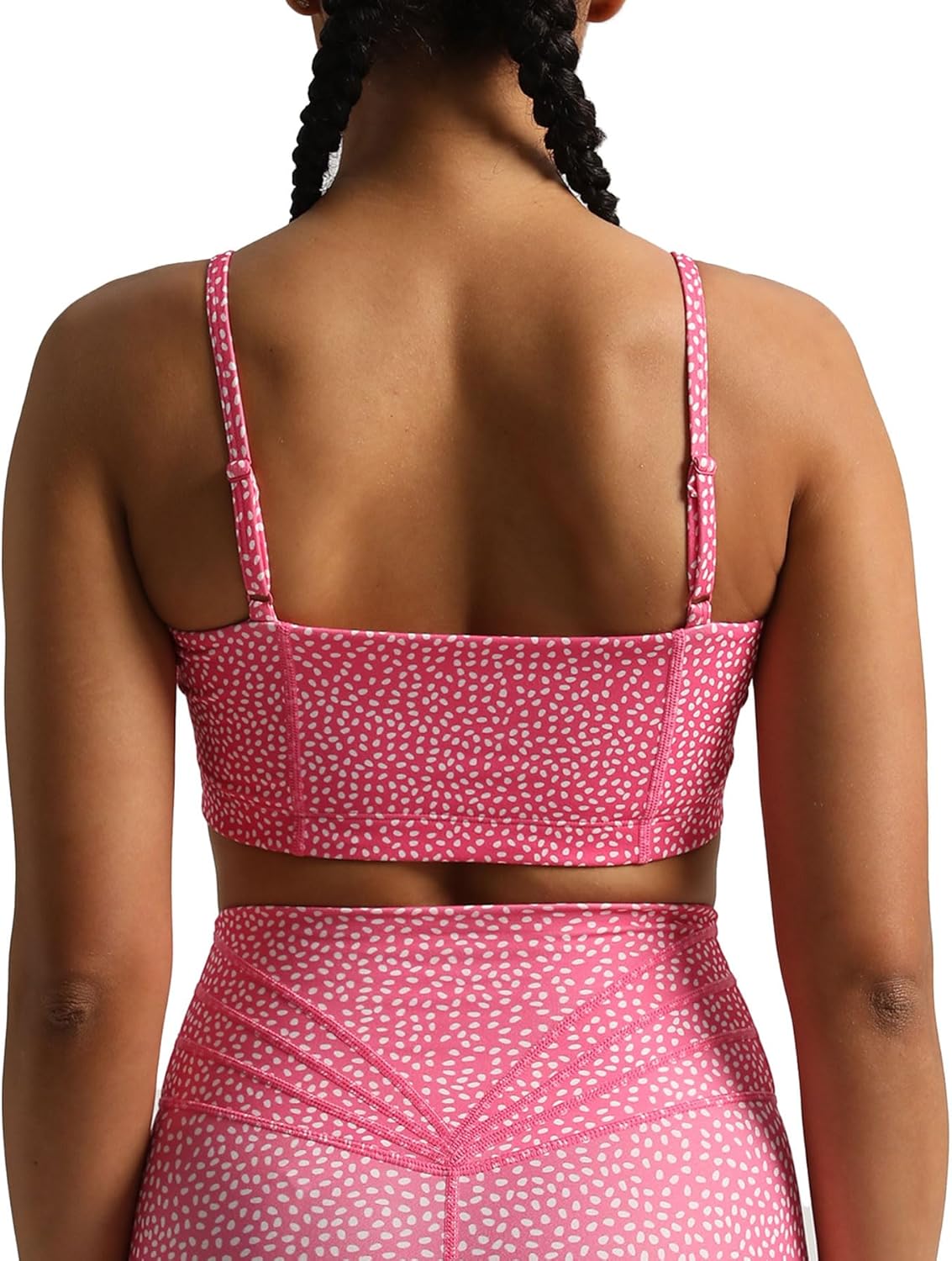 Aoxjox Womens Workout Bandeau Sports Bras Training Fitness Running Yoga Crop Tank TopCarmine Dot Print