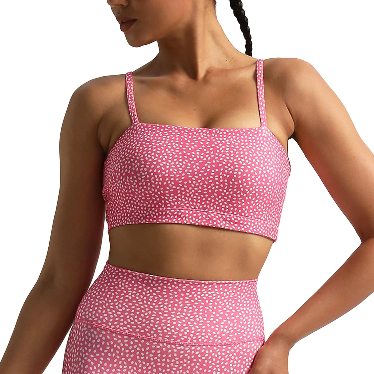Aoxjox Womens Workout Bandeau Sports Bras Training Fitness Running Yoga Crop Tank TopCarmine Dot Print