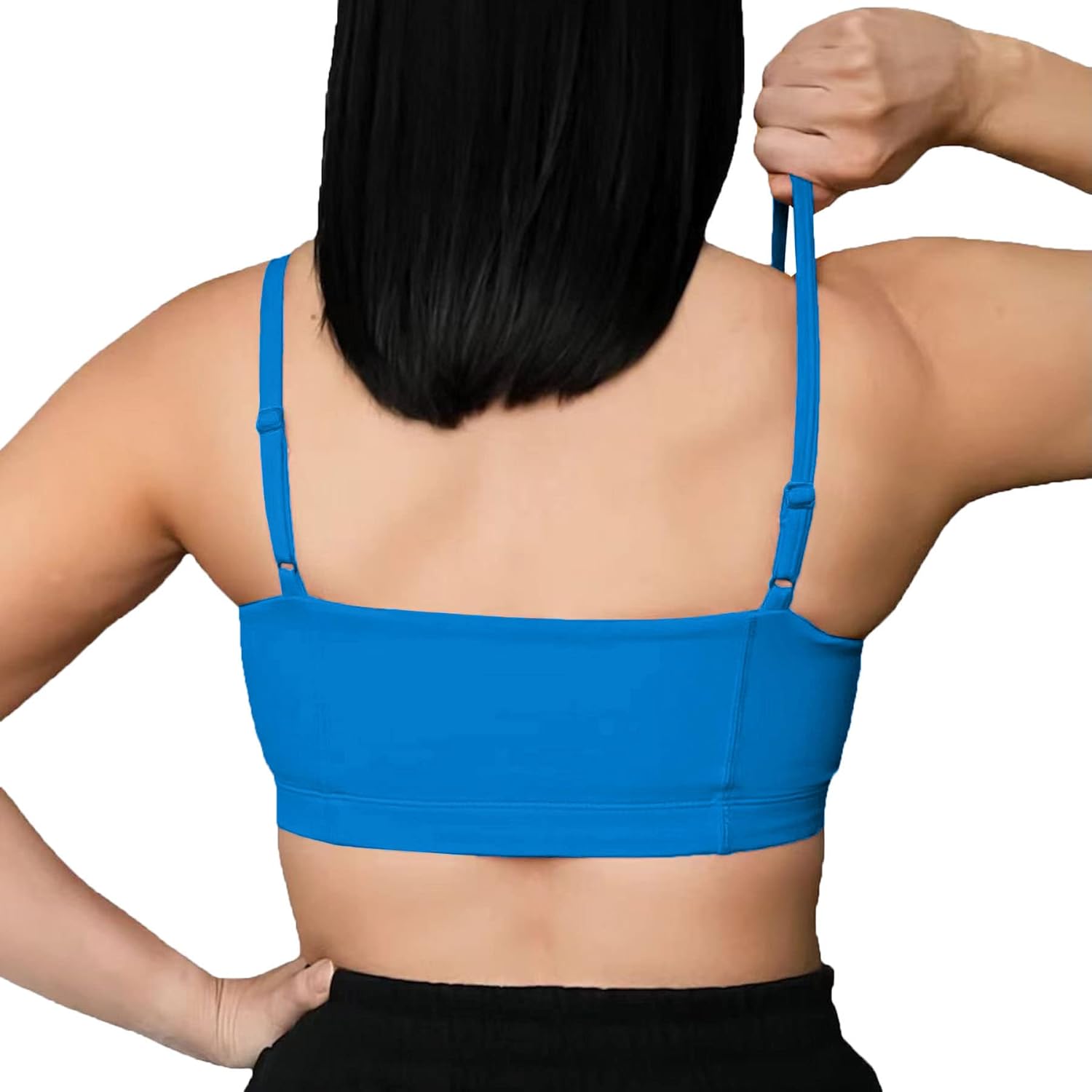 Aoxjox Womens Workout Bandeau Sports Bras Training Fitness Running Yoga Crop Tank TopDirectoire Blue