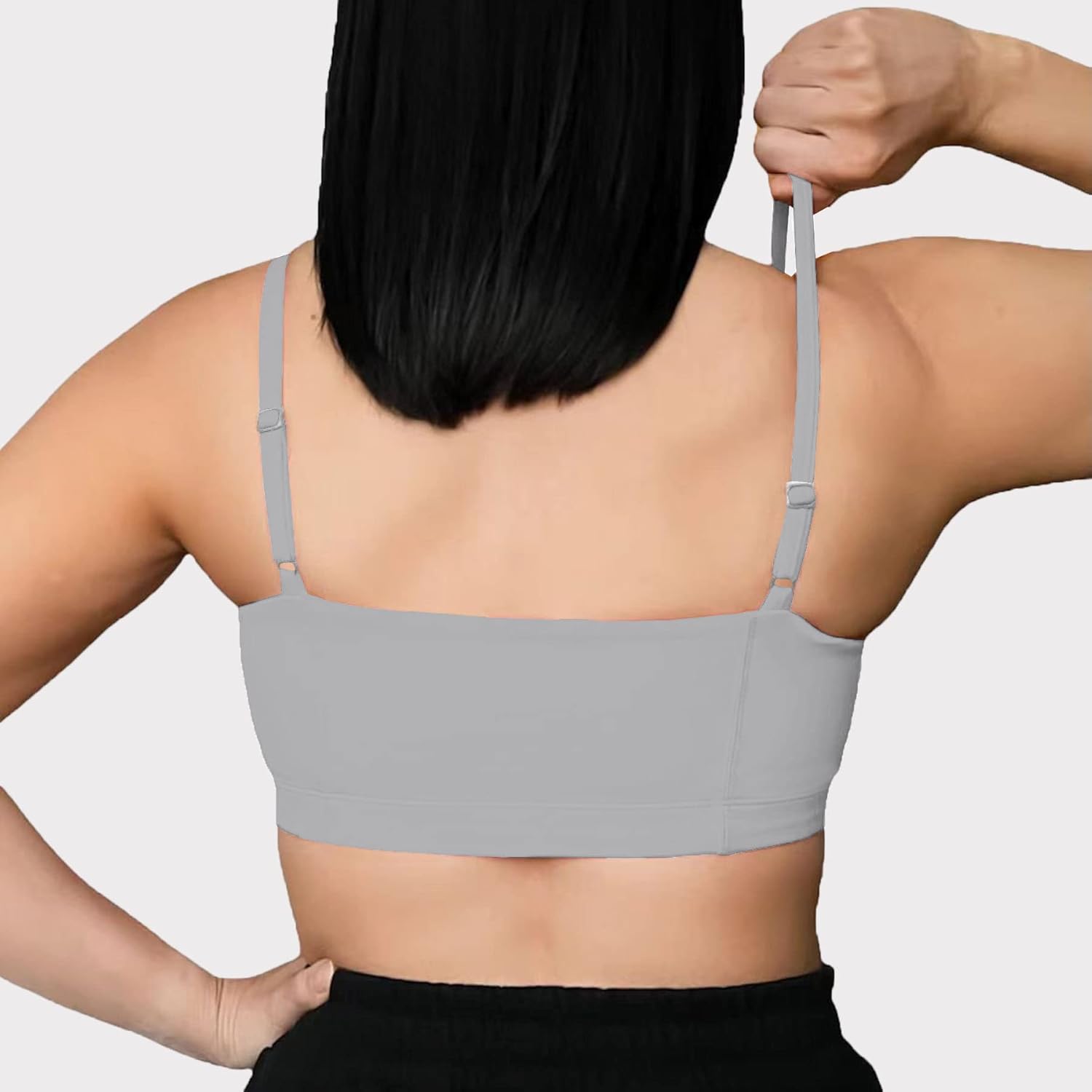 Aoxjox Womens Workout Bandeau Sports Bras Training Fitness Running Yoga Crop Tank TopGrey