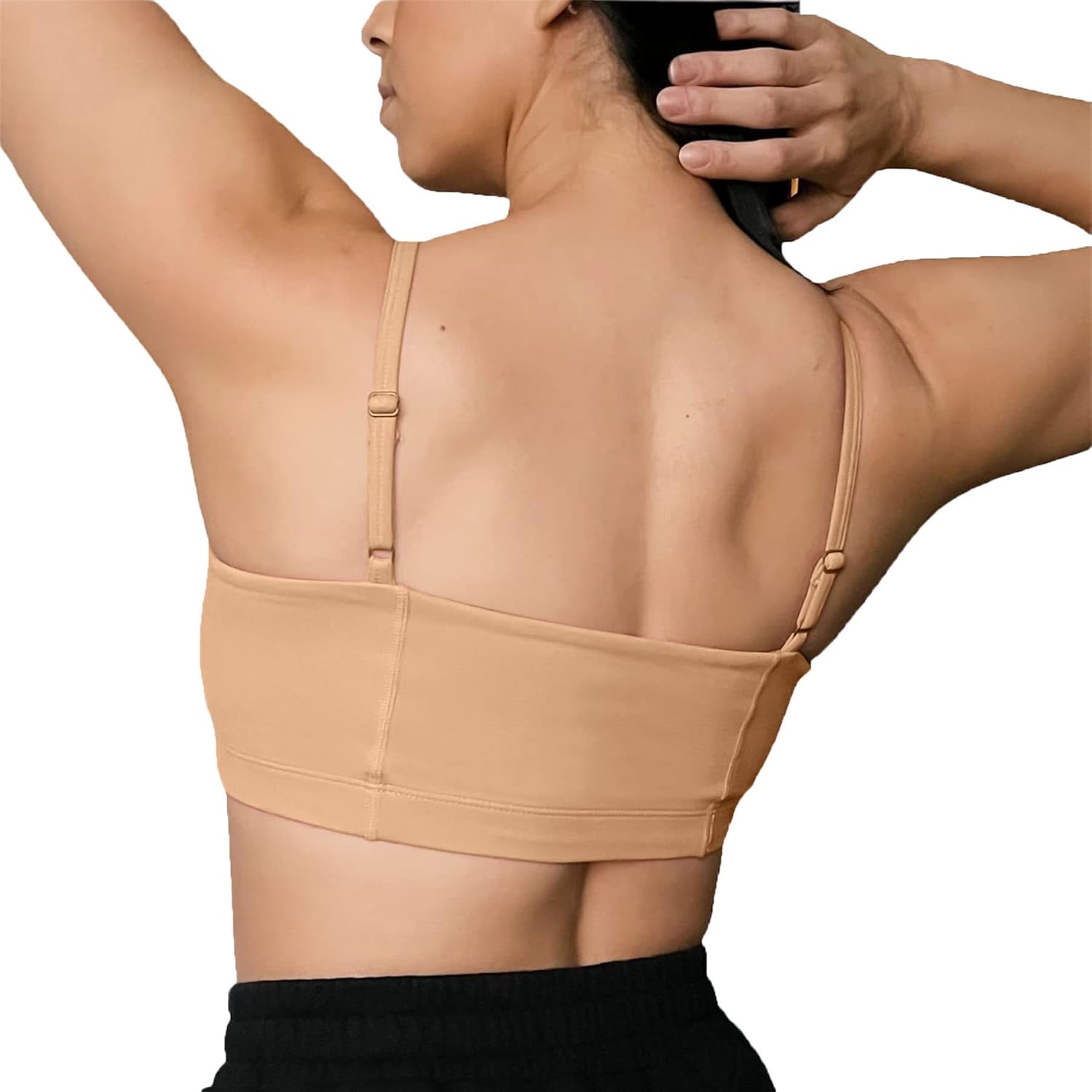 Aoxjox Womens Workout Bandeau Sports Bras Training Fitness Running Yoga Crop Tank TopLight Brown