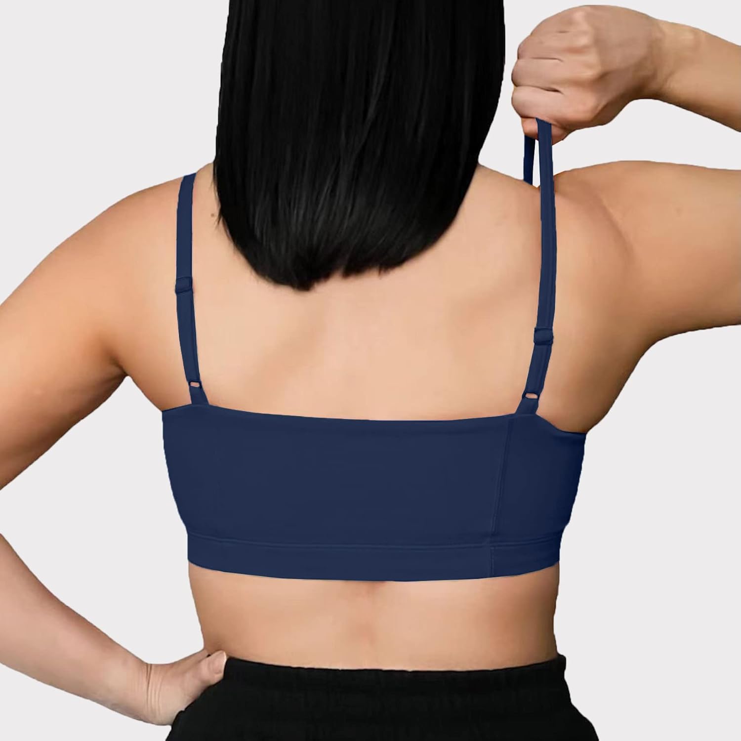 Aoxjox Womens Workout Bandeau Sports Bras Training Fitness Running Yoga Crop Tank TopNavy