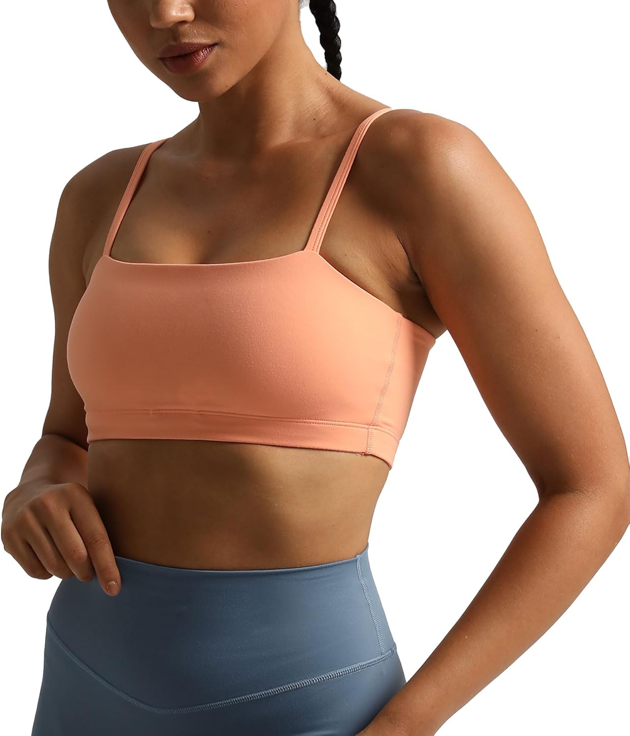 Aoxjox Womens Workout Bandeau Sports Bras Training Fitness Running Yoga Crop Tank TopPapaya