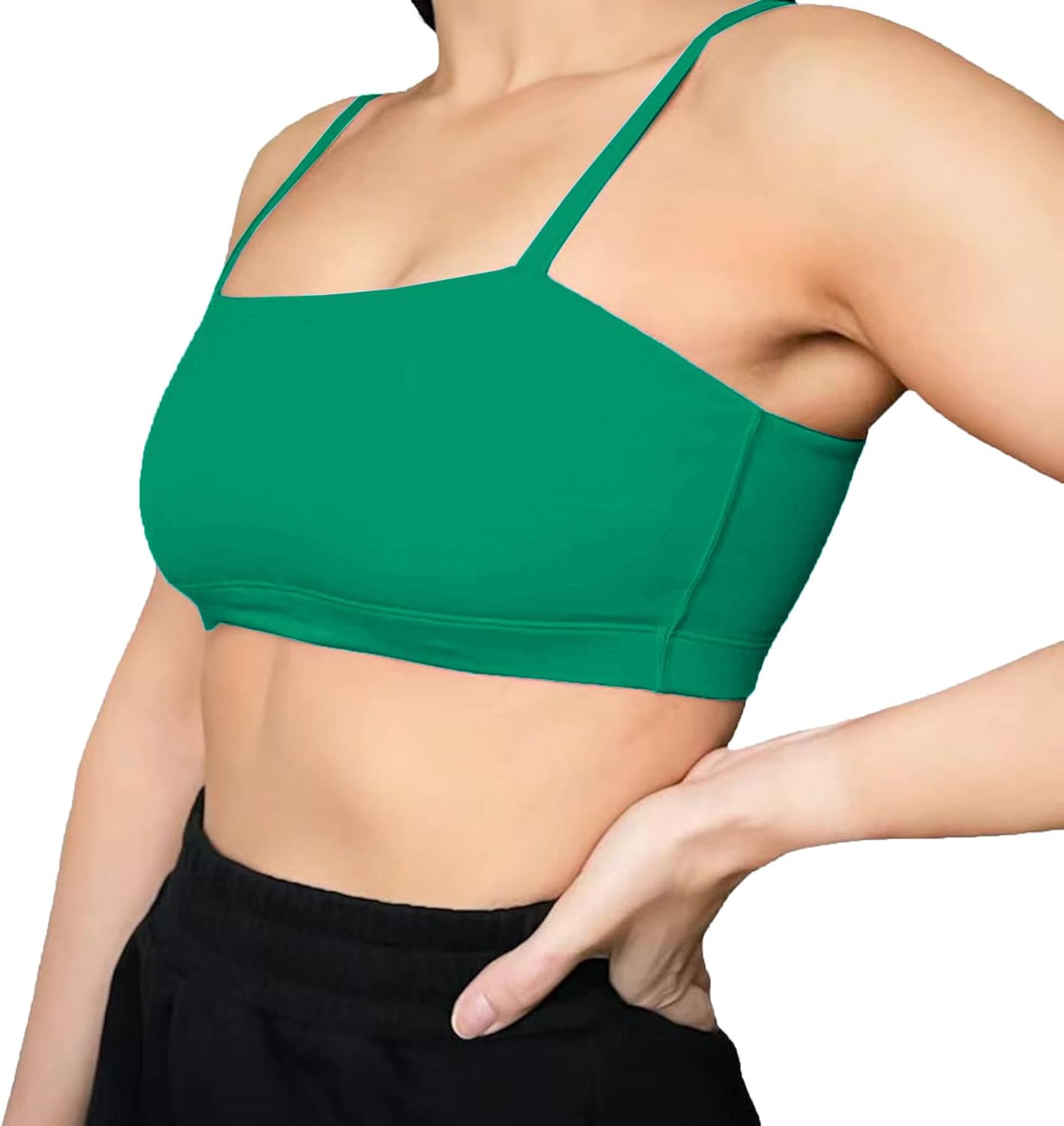 Aoxjox Womens Workout Bandeau Sports Bras Training Fitness Running Yoga Crop Tank TopParakeet Green