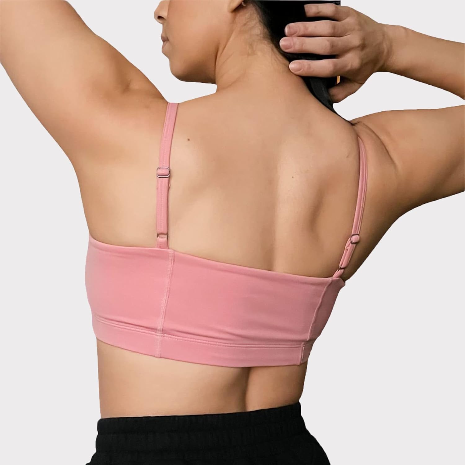 Aoxjox Womens Workout Bandeau Sports Bras Training Fitness Running Yoga Crop Tank TopPink