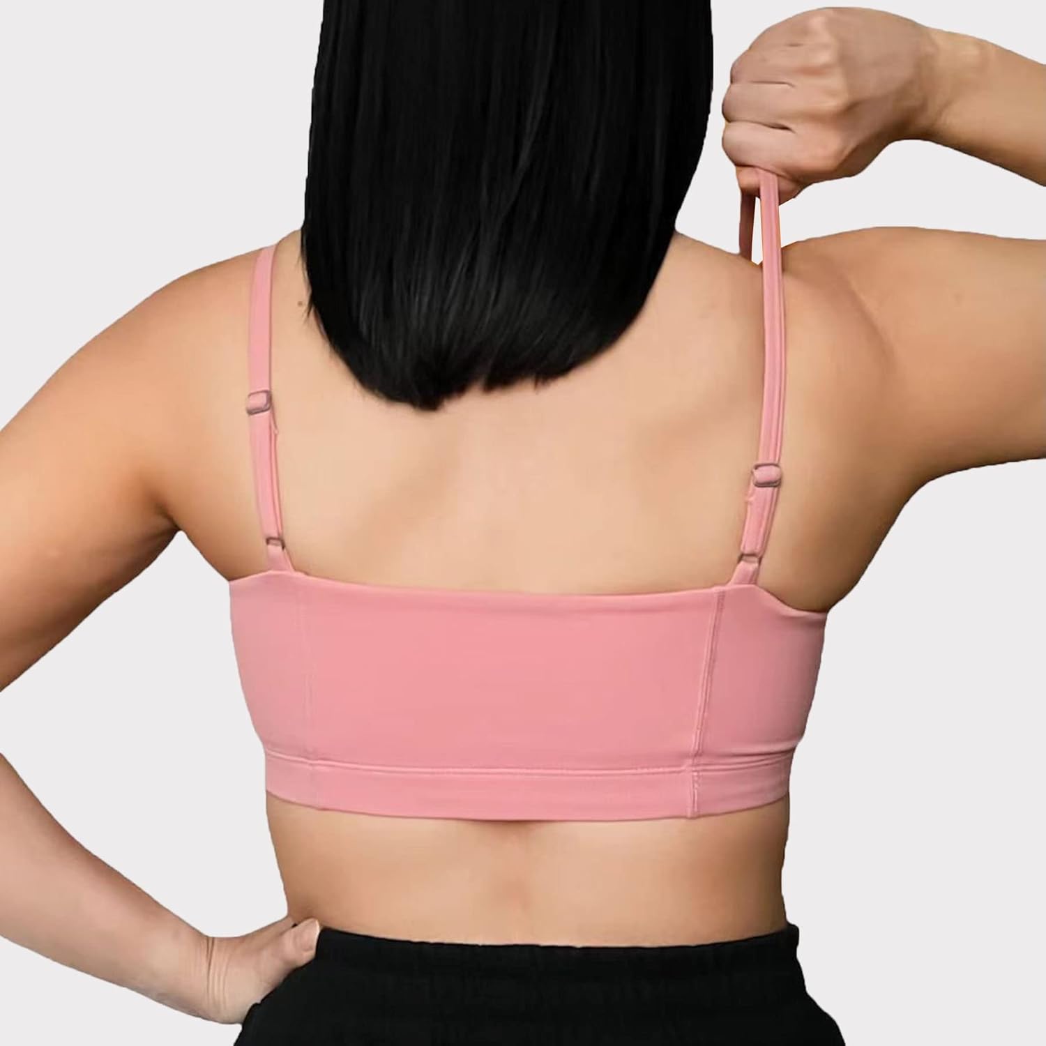 Aoxjox Womens Workout Bandeau Sports Bras Training Fitness Running Yoga Crop Tank TopPink