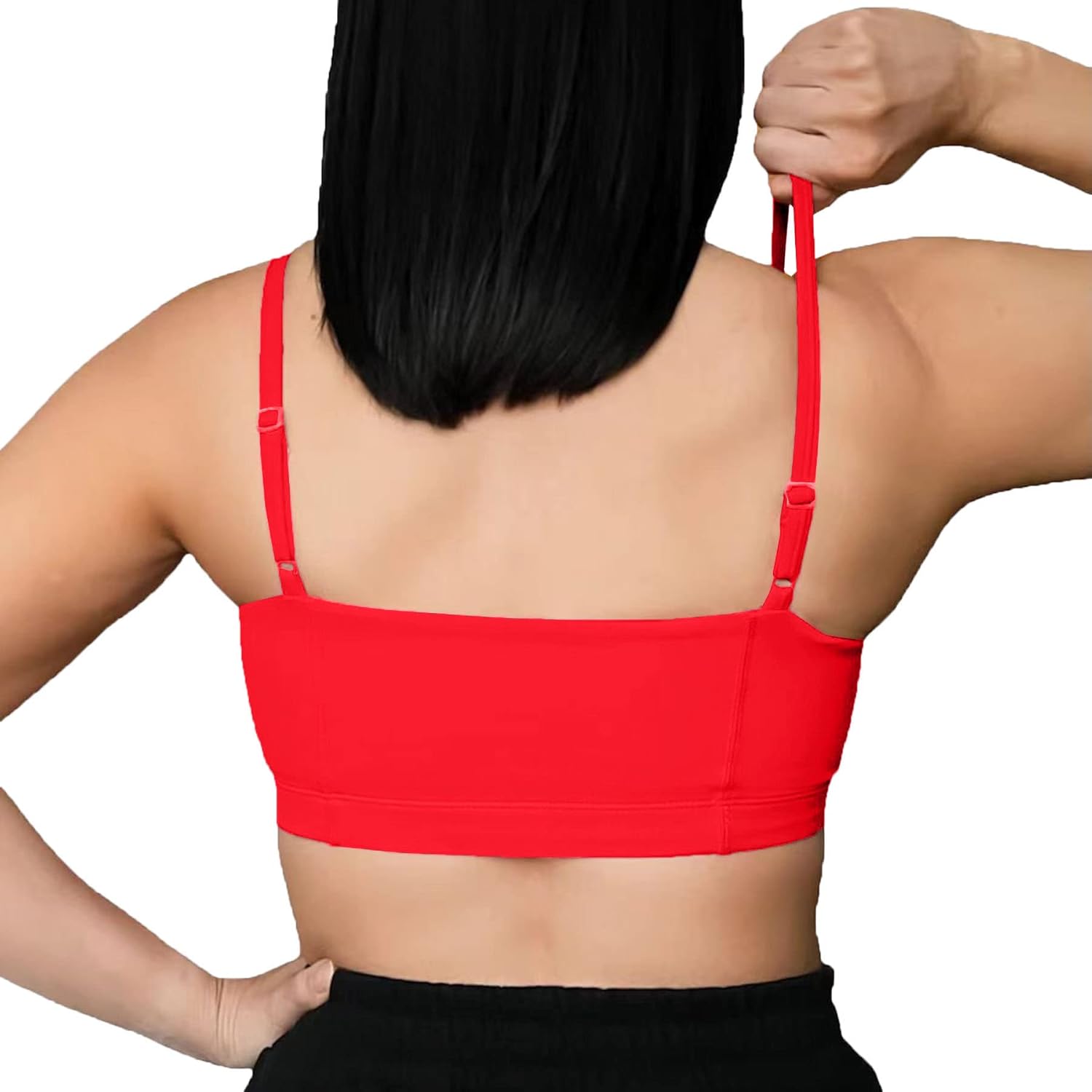 Aoxjox Womens Workout Bandeau Sports Bras Training Fitness Running Yoga Crop Tank TopRacing Red