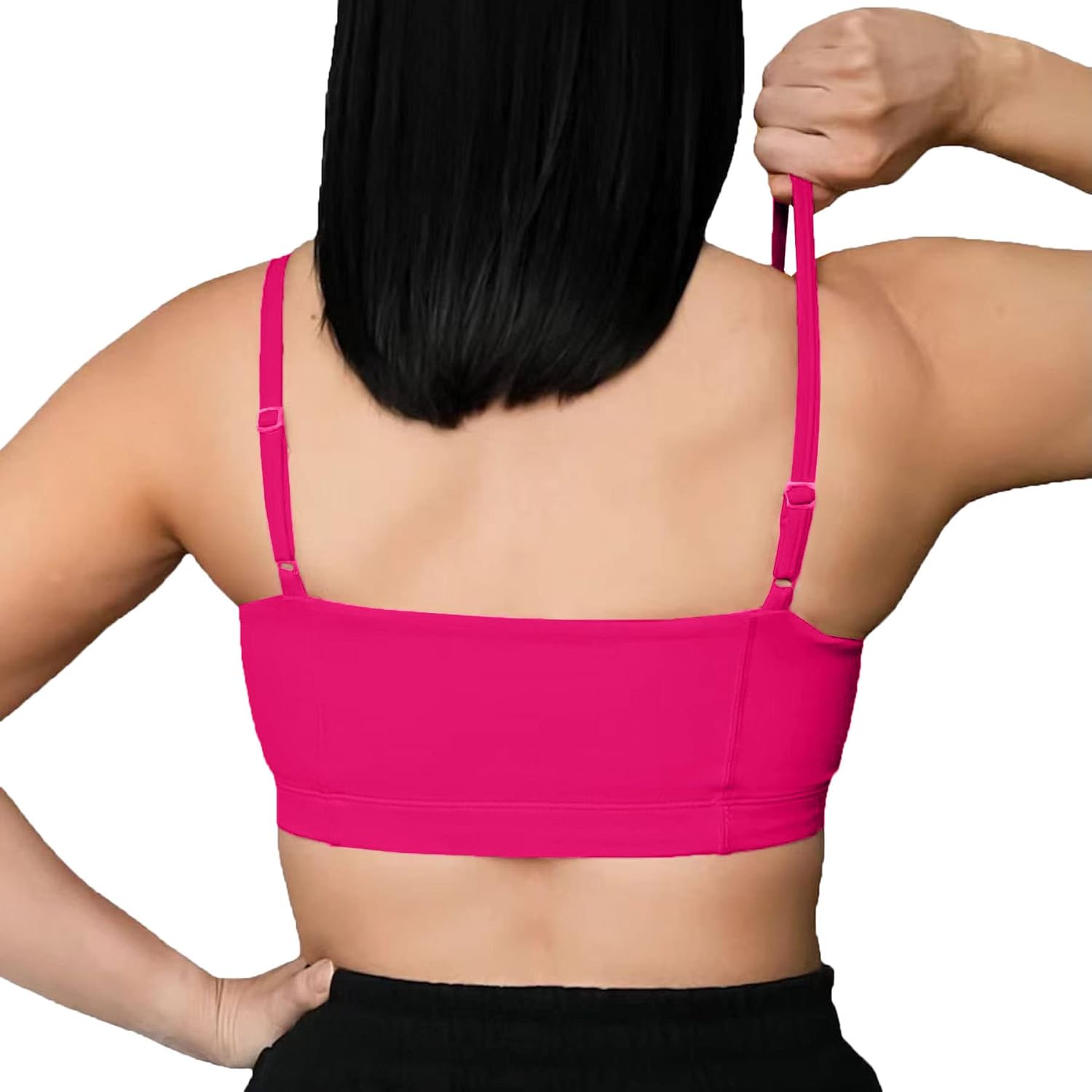 Aoxjox Womens Workout Bandeau Sports Bras Training Fitness Running Yoga Crop Tank TopRose Red