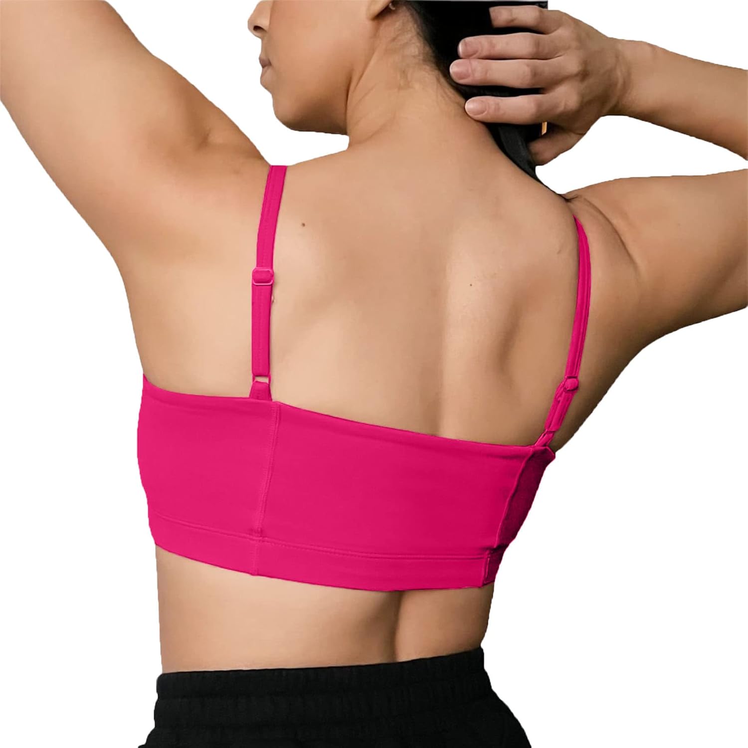 Aoxjox Womens Workout Bandeau Sports Bras Training Fitness Running Yoga Crop Tank TopRose Red