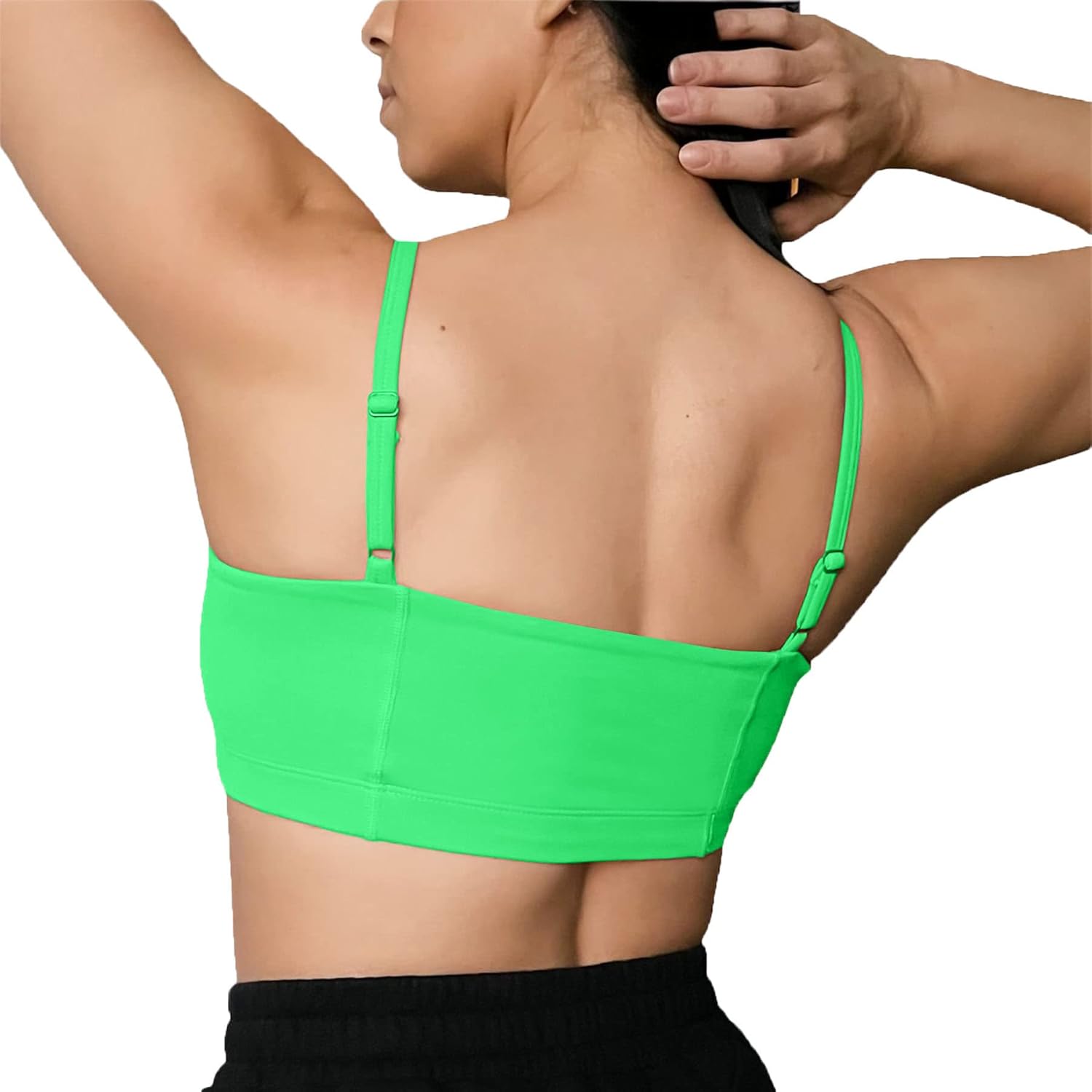 Aoxjox Womens Workout Bandeau Sports Bras Training Fitness Running Yoga Crop Tank TopSpring Bouquet Green