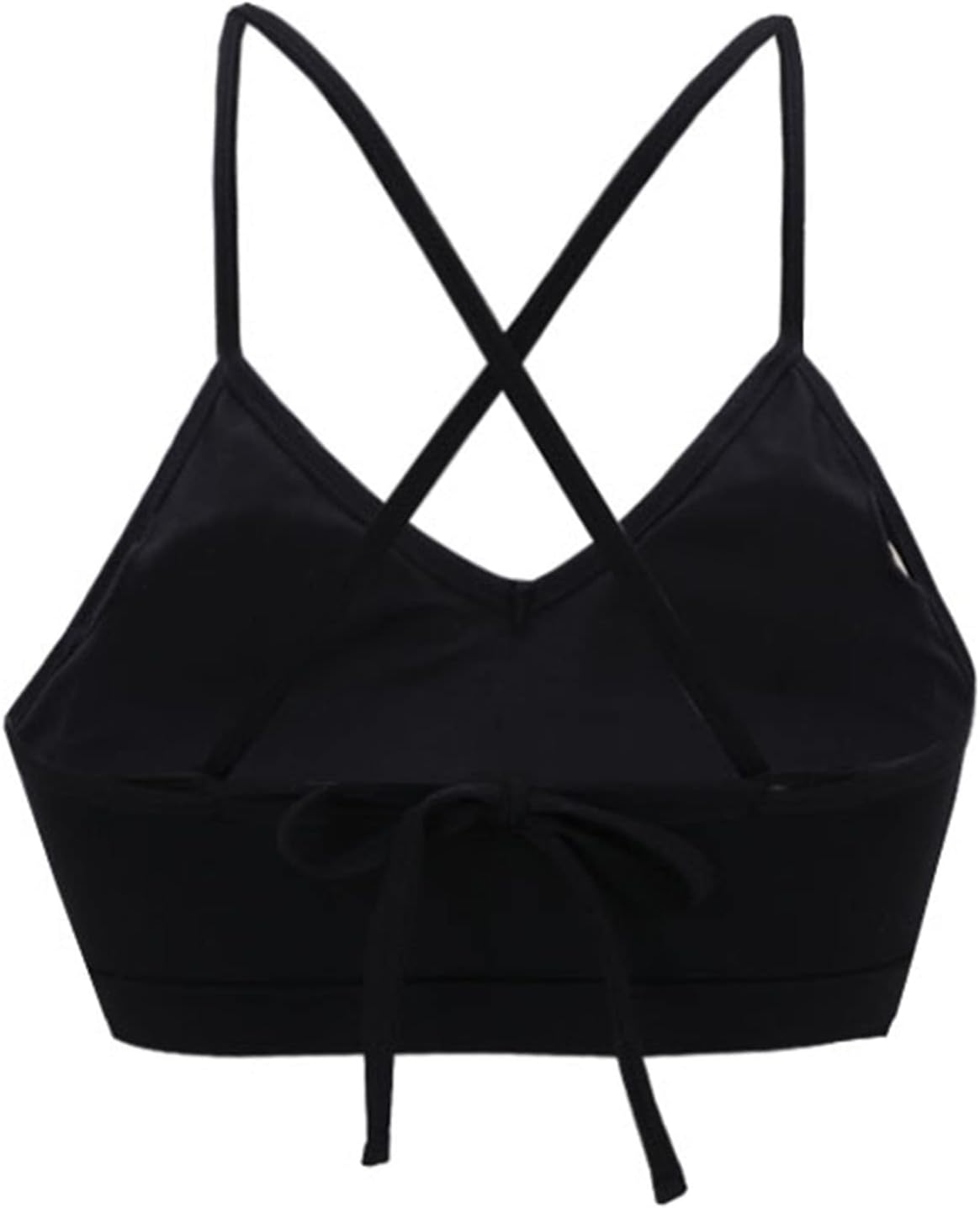 Aoxjox Womens Workout Sports Bras Fitness Backless Padded Cassie Convertible Strappy Bra Yoga Crop Tank TopBlack