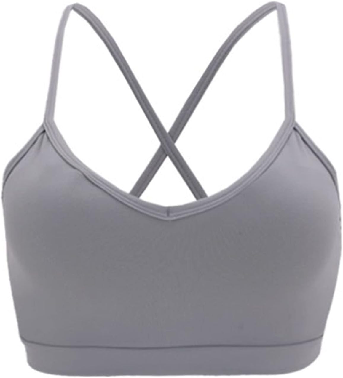 Aoxjox Womens Workout Sports Bras Fitness Backless Padded Cassie Convertible Strappy Bra Yoga Crop Tank TopGrey