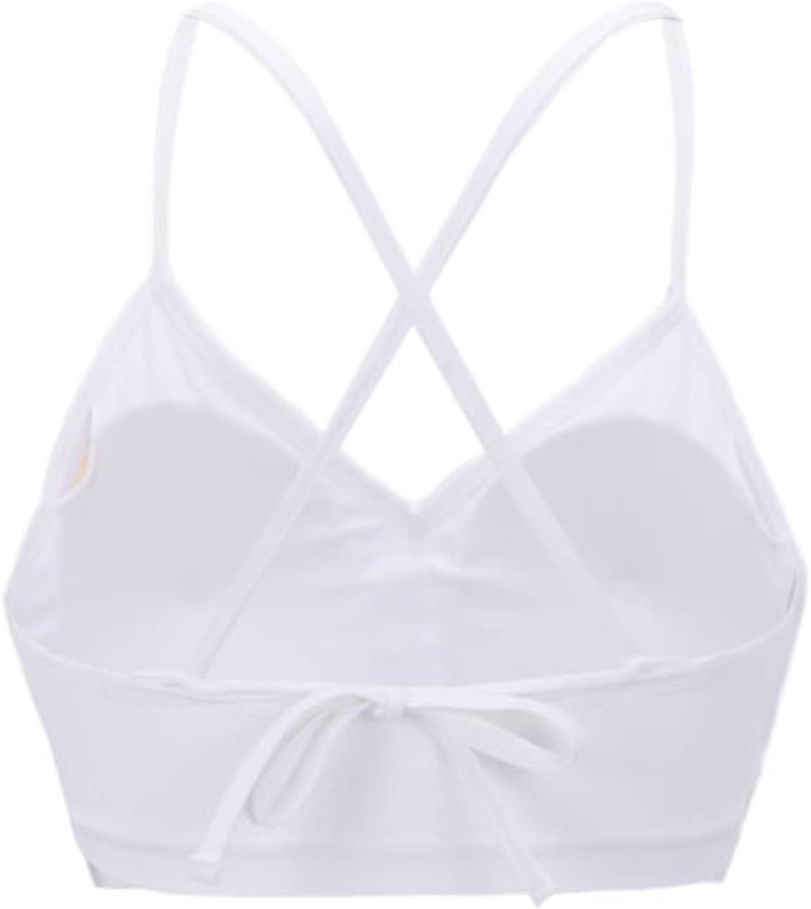 Aoxjox Womens Workout Sports Bras Fitness Backless Padded Cassie Convertible Strappy Bra Yoga Crop Tank TopWhite