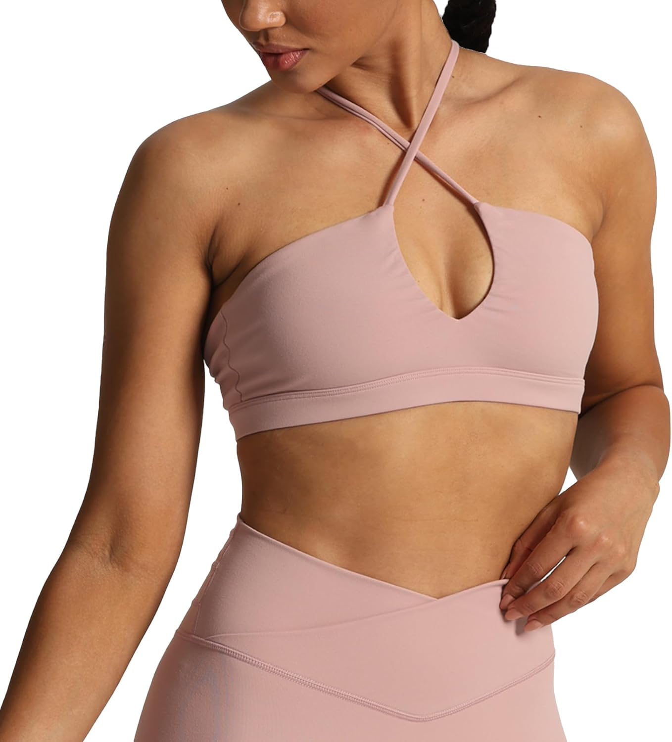 Aoxjox Womens Workout Sports Bras Jamie Deep V Fitness Backless Padded Training Gym Bra Yoga Crop Tank TopWoodrose