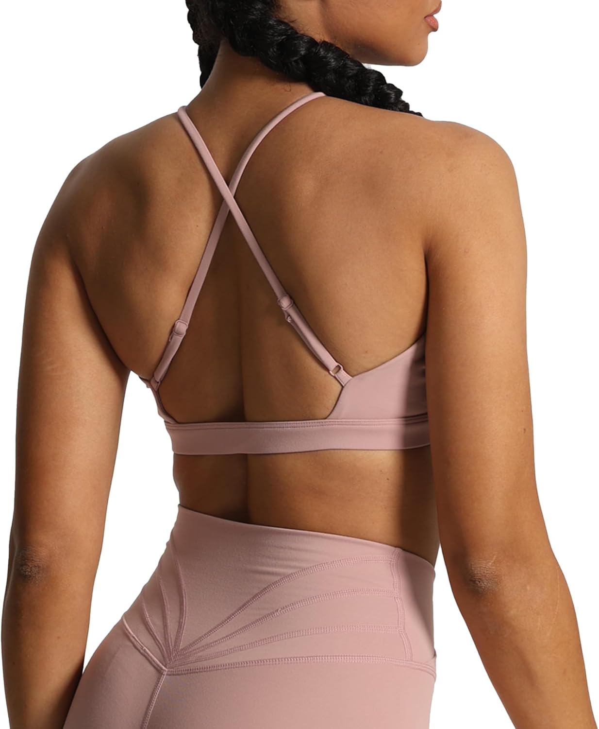 Aoxjox Womens Workout Sports Bras Jamie Deep V Fitness Backless Padded Training Gym Bra Yoga Crop Tank TopWoodrose