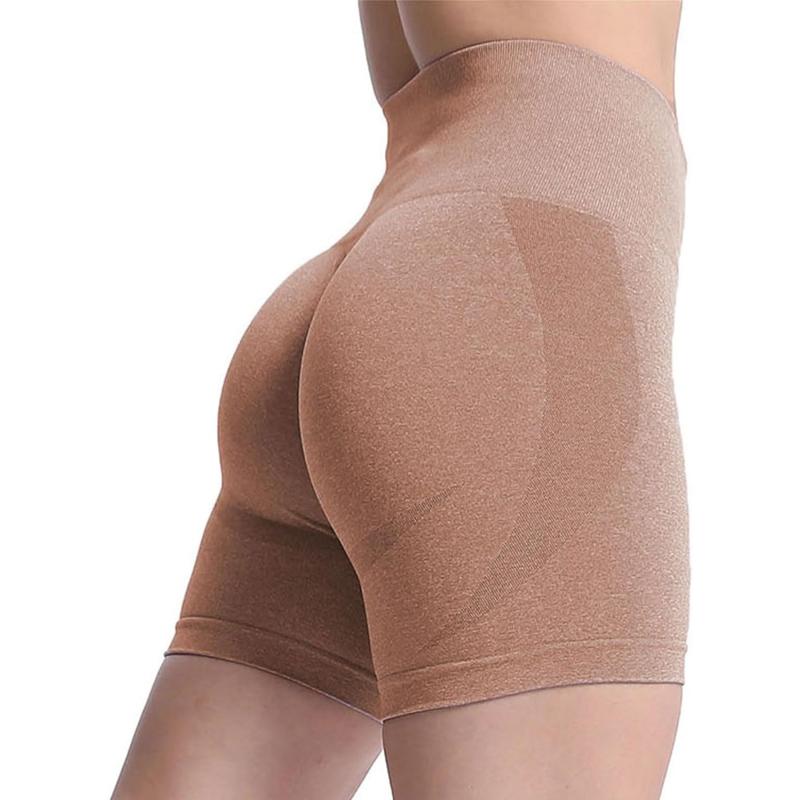Aoxjox Contour Seamless Shorts for Women High Waist Workout Shorts Gym Biker Shorts Booty Running Yoga Shorts 5quotBeaver Marl