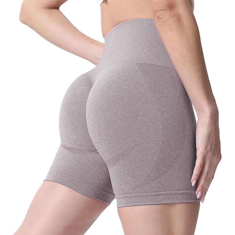 Aoxjox Contour Seamless Shorts for Women High Waist Workout Shorts Gym Biker Shorts Booty Running Yoga Shorts 5quotSatellite Marl