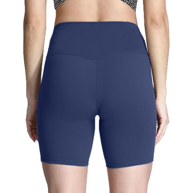Aoxjox Metamorph Workout Biker Shorts for Women Tummy Control High Waisted Athletic Gym Running Deep V Yoga Shorts 6quotActive Navy