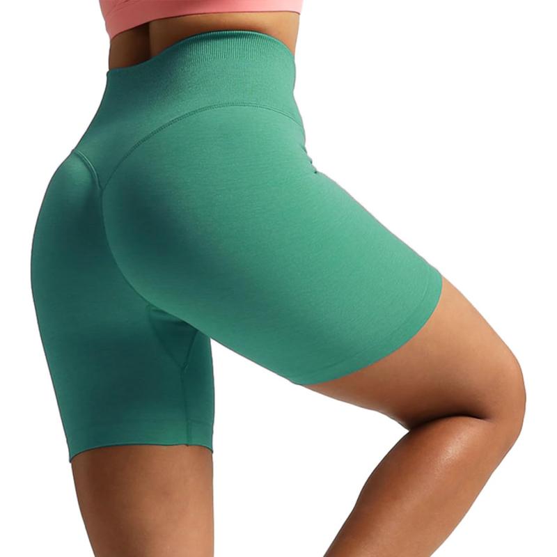 Aoxjox Metamorph Workout Biker Shorts for Women Tummy Control High Waisted Athletic Gym Running Deep V Yoga Shorts 6quotBlue Turquoise Marl