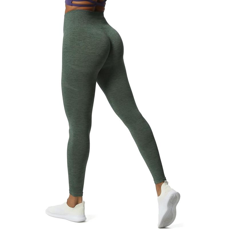 Aoxjox Scrunch Seamless Leggings for Women High Waisted Tummy Control 20 Smile Contour Workout Leggings Yoga Pants 24quotDark Forest Marlscrunch