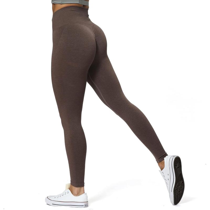 Aoxjox Scrunch Seamless Leggings for Women High Waisted Tummy Control 20 Smile Contour Workout Leggings Yoga Pants 24quotFudge Coffee Marlscrunch