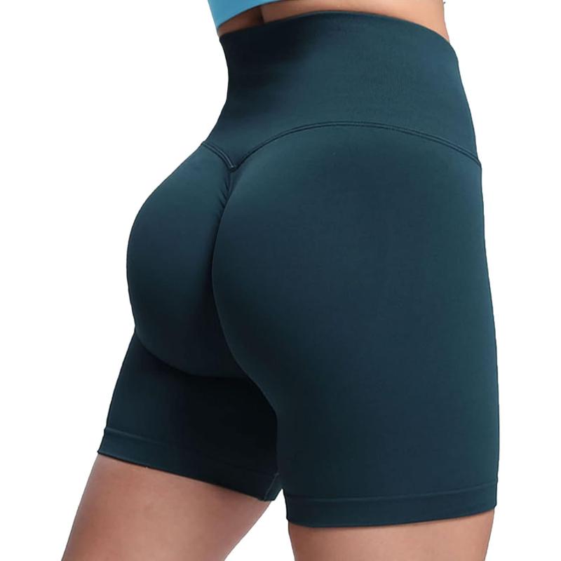 Aoxjox Scrunch Workout Shorts for Women Seamless TieDye Butt Lifting Short Gym Running Active Exercise Fitness Yoga Shorts2 Deep Teal Thin Scrunch Version