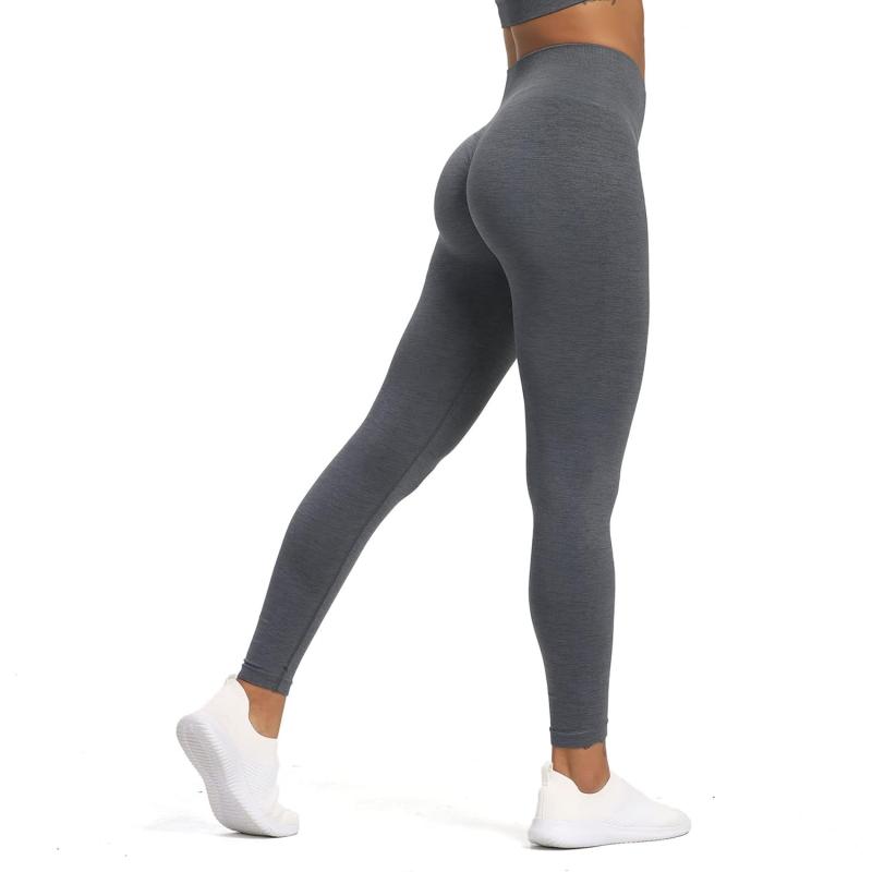 Aoxjox Seamless Scrunch Legging for Women Asset Tummy Control Workout Gym Fitness Sport Active Yoga Pants 22Dark Grey Marl