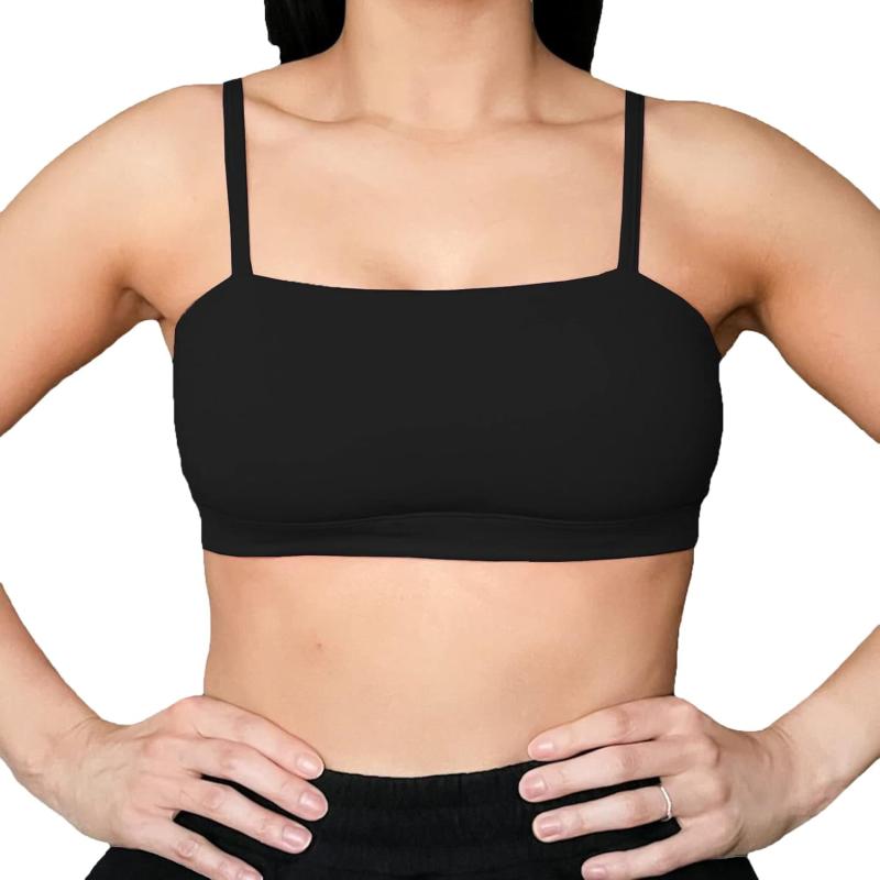 Aoxjox Womens Workout Bandeau Sports Bras Training Fitness Running Yoga Crop Tank Top1 Black