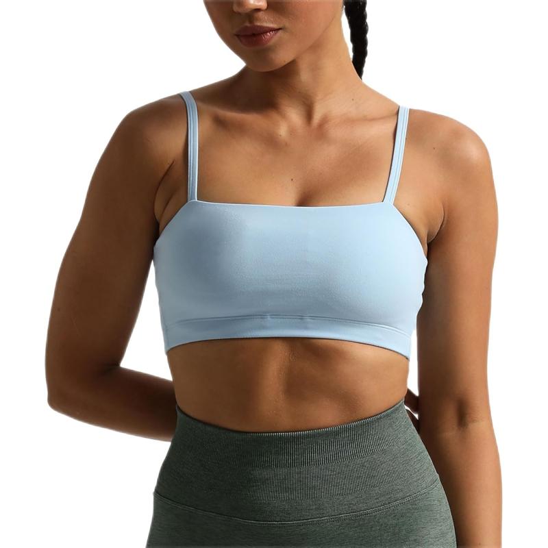 Aoxjox Womens Workout Bandeau Sports Bras Training Fitness Running Yoga Crop Tank TopAiry Blue