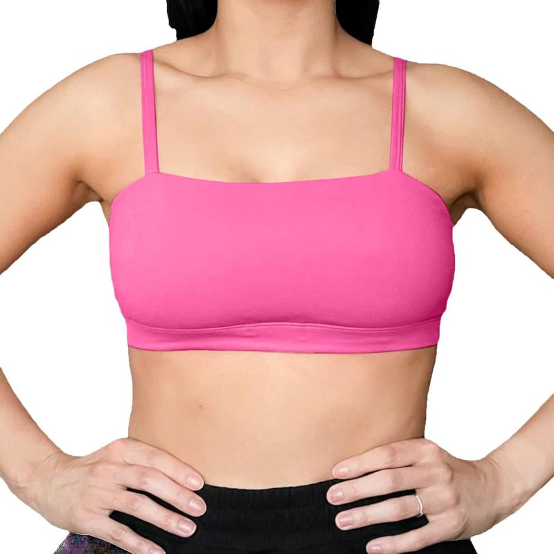 Aoxjox Womens Workout Bandeau Sports Bras Training Fitness Running Yoga Crop Tank TopAzalea Pink