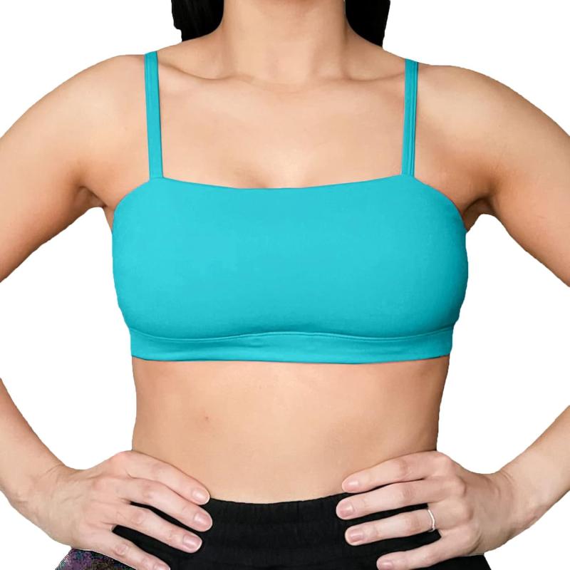 Aoxjox Womens Workout Bandeau Sports Bras Training Fitness Running Yoga Crop Tank TopCeramic Green
