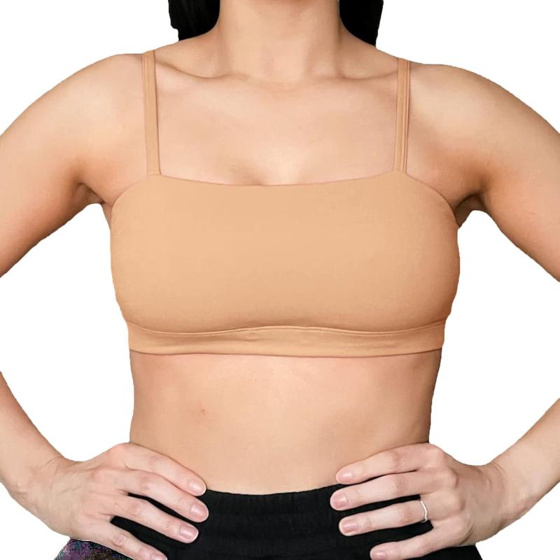Aoxjox Womens Workout Bandeau Sports Bras Training Fitness Running Yoga Crop Tank TopLight Brown