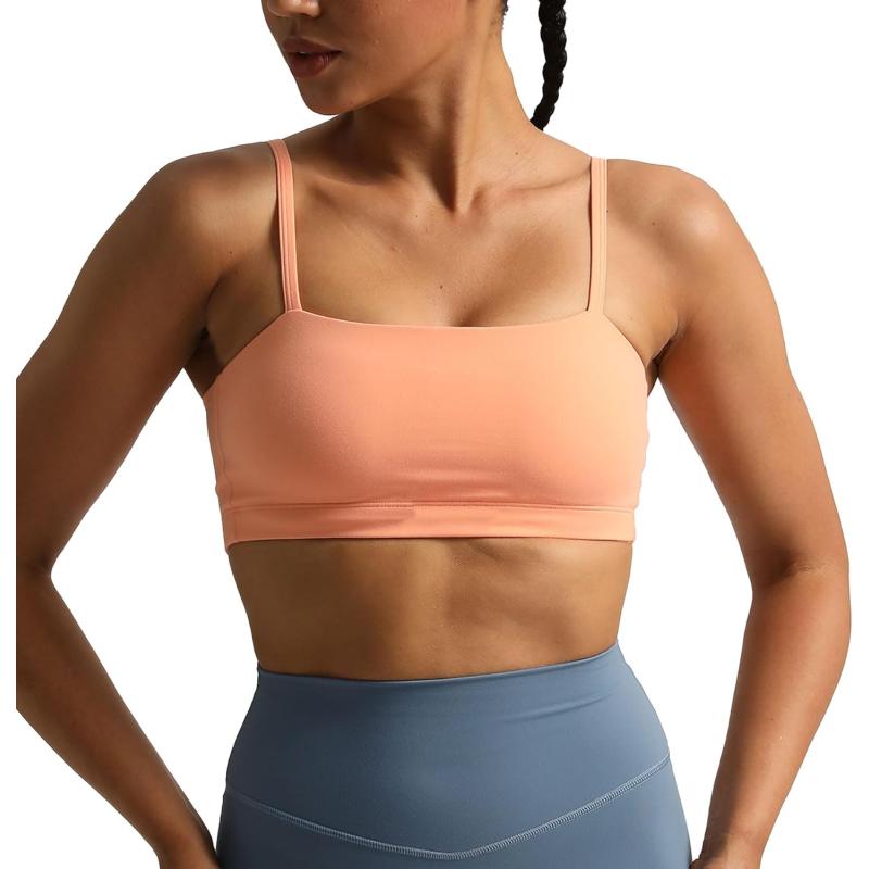 Aoxjox Womens Workout Bandeau Sports Bras Training Fitness Running Yoga Crop Tank TopPapaya